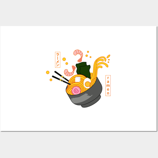 Japanese Ramen Noodles Bowl - ラーメン Wall Art by yphien